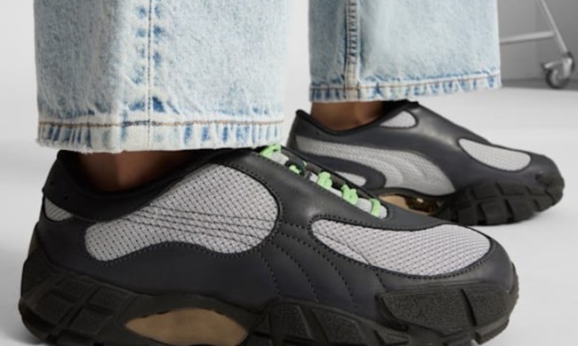 model wearing puma x skepta sneaker