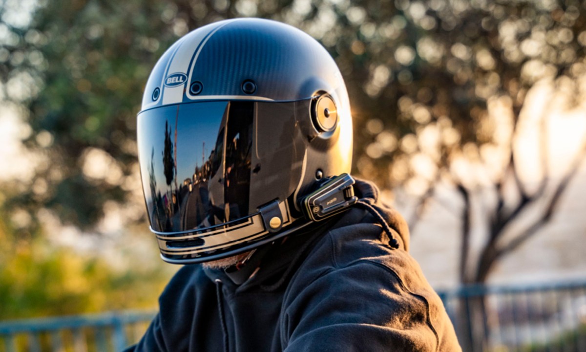 Roland Sands Design helmet with PACKTALK PRO RSD left front three-quarter view