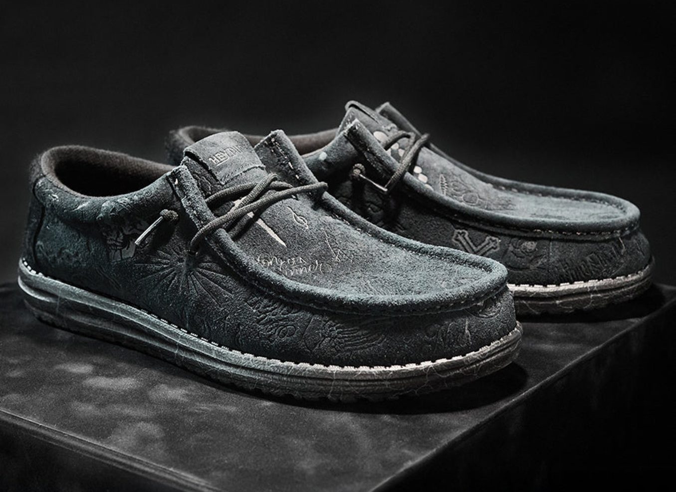 pair of wally collaborative shoe on shoe box