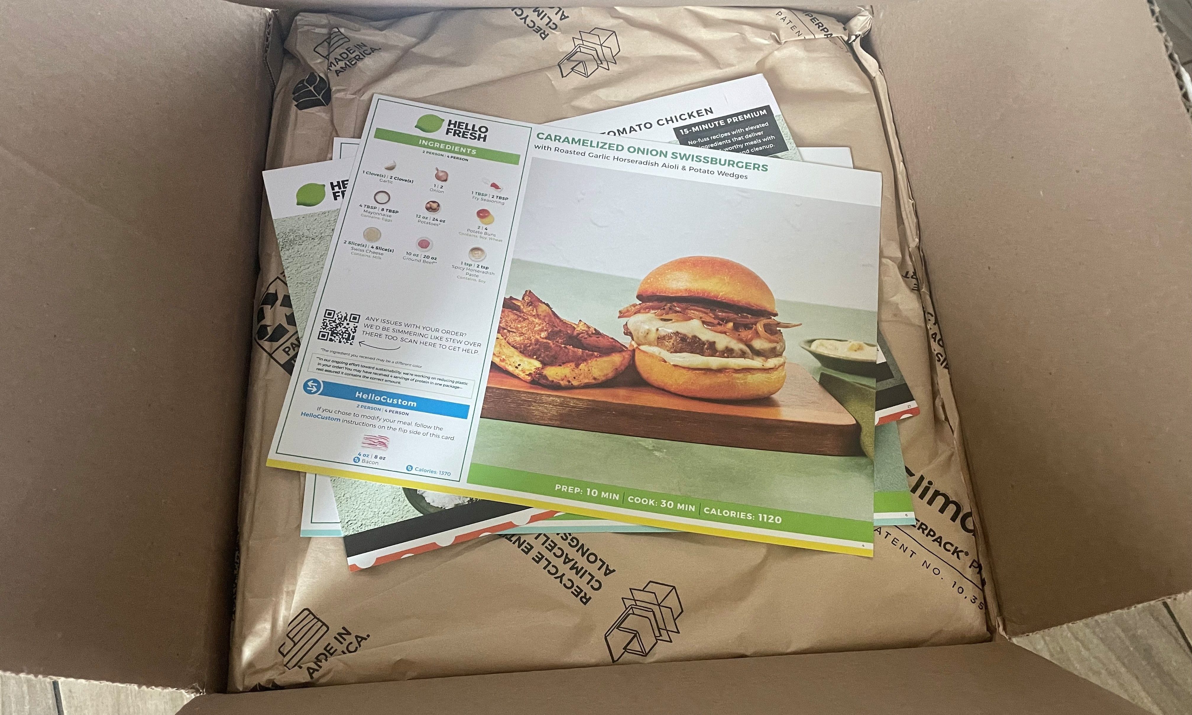 HelloFresh meal kit recipe card