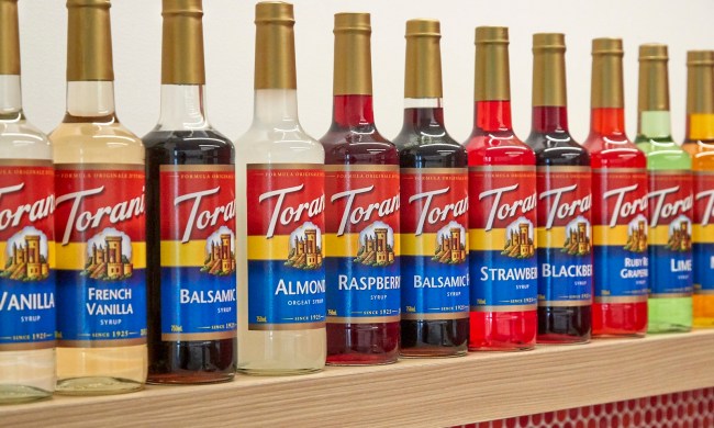 Torani syrup bottles