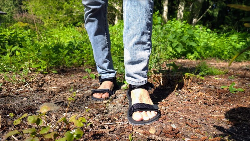 A man wearing Xero sandals