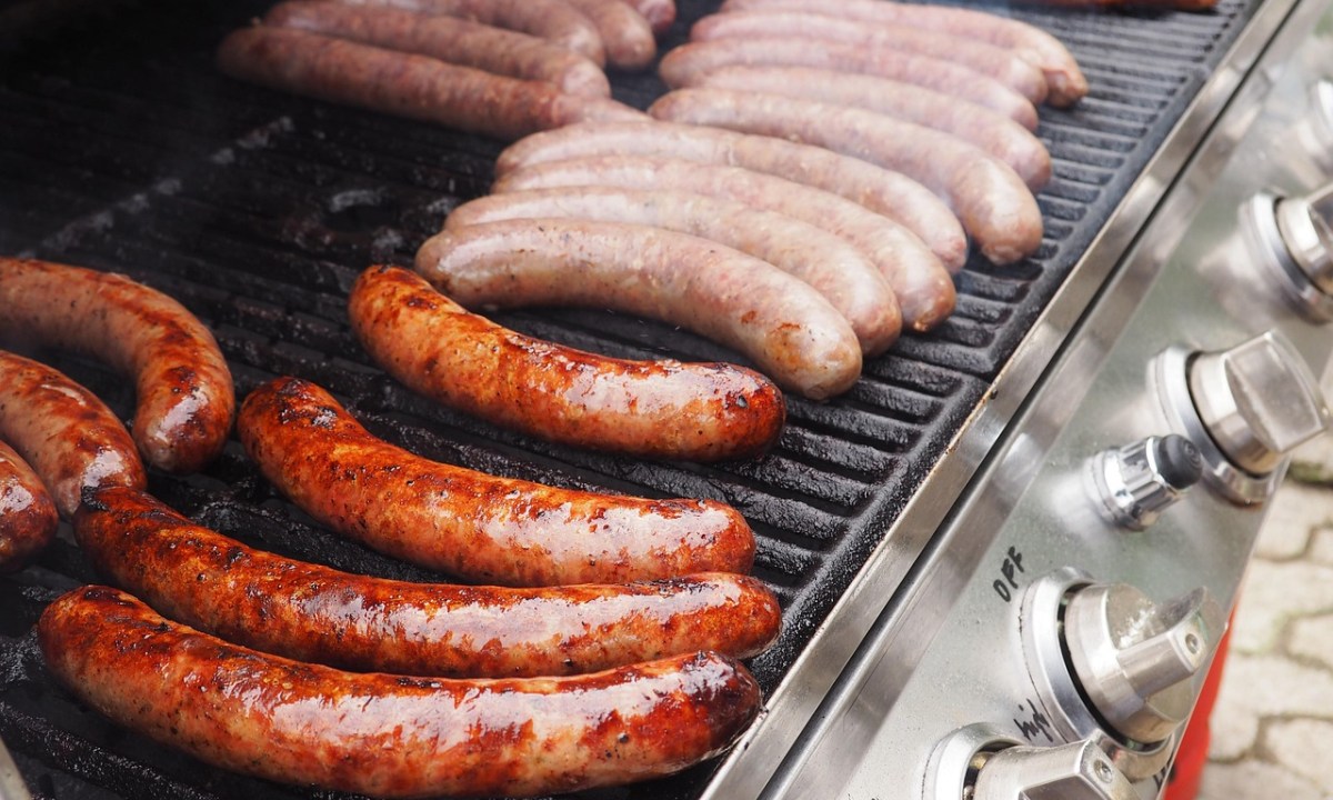 Bratwurst on the grill