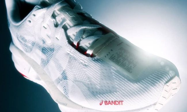 editorial campaign photo of asics bandit nova 5