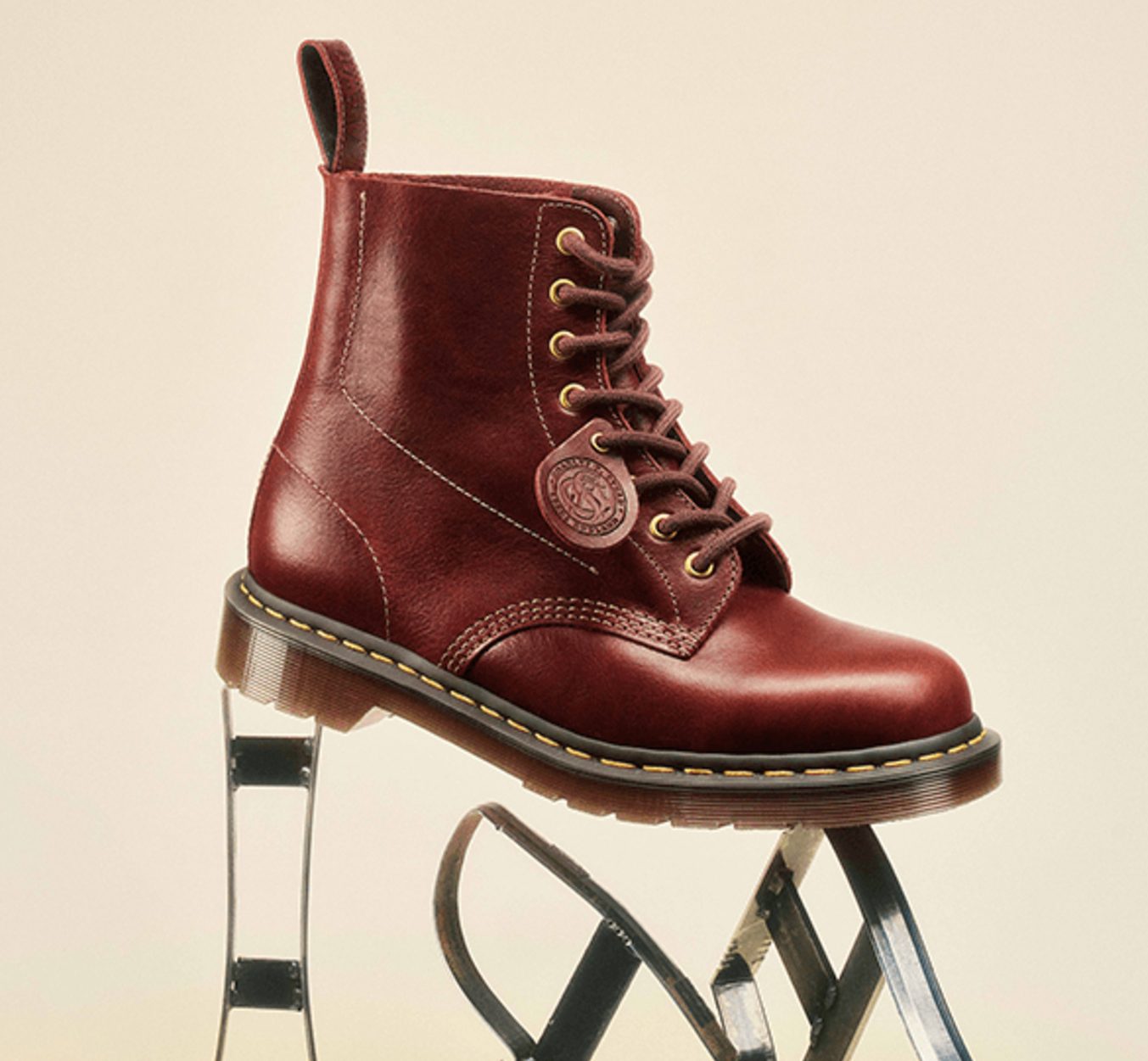 dr martens boot on art sculpture