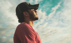 mindfulness man happy breathing calm relax