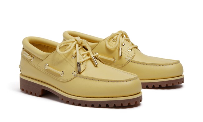 pair of Timberland/Jacquemus boat shoe