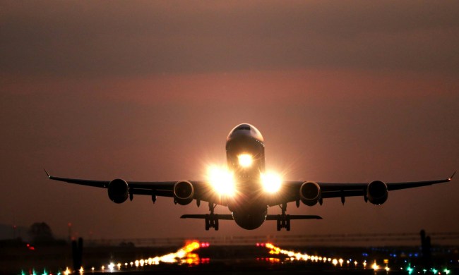 Airplane night takeoff