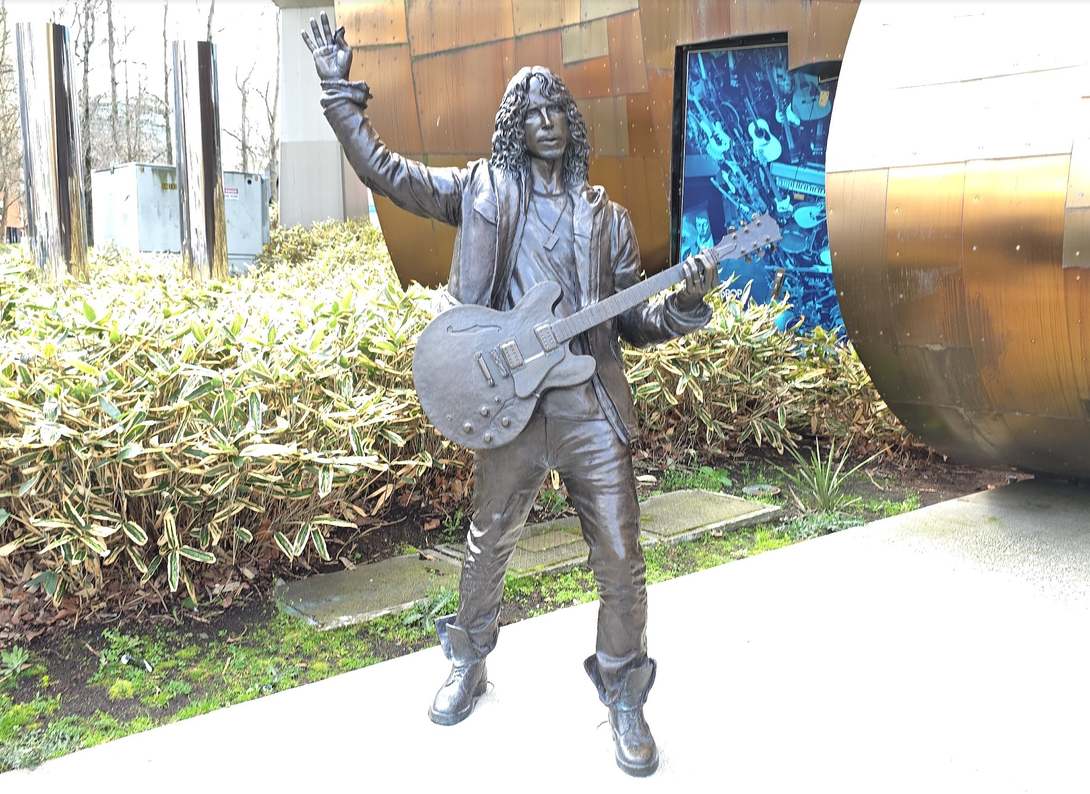 Chris Cornell Sculpture outside of MOPOP Museum
