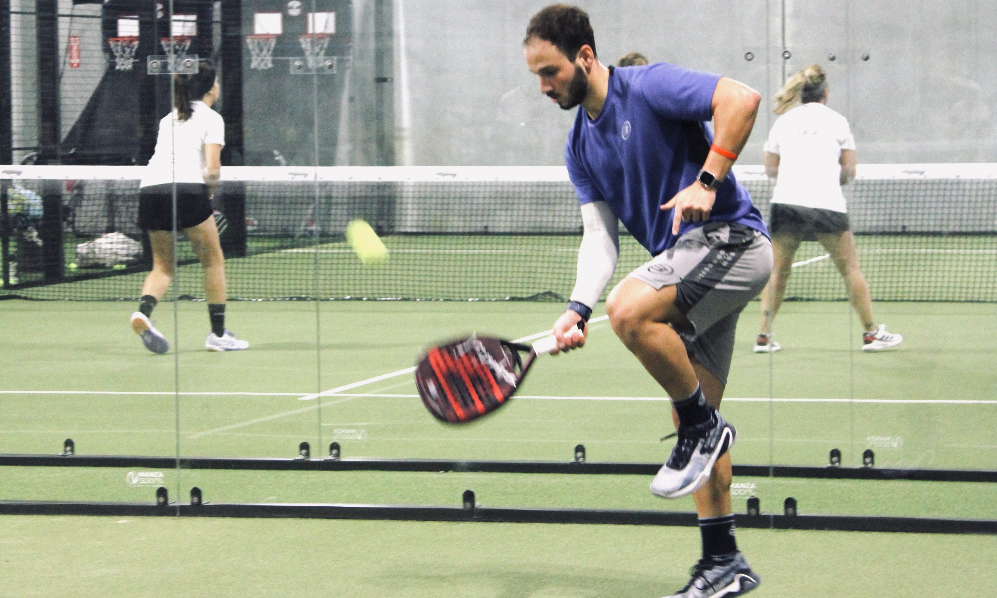 Diego Valderrama padel coach playing padel