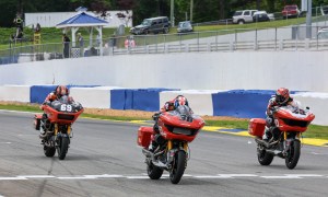 Harley-Davidson sweeping the winning spots in King of the Bagger racing.