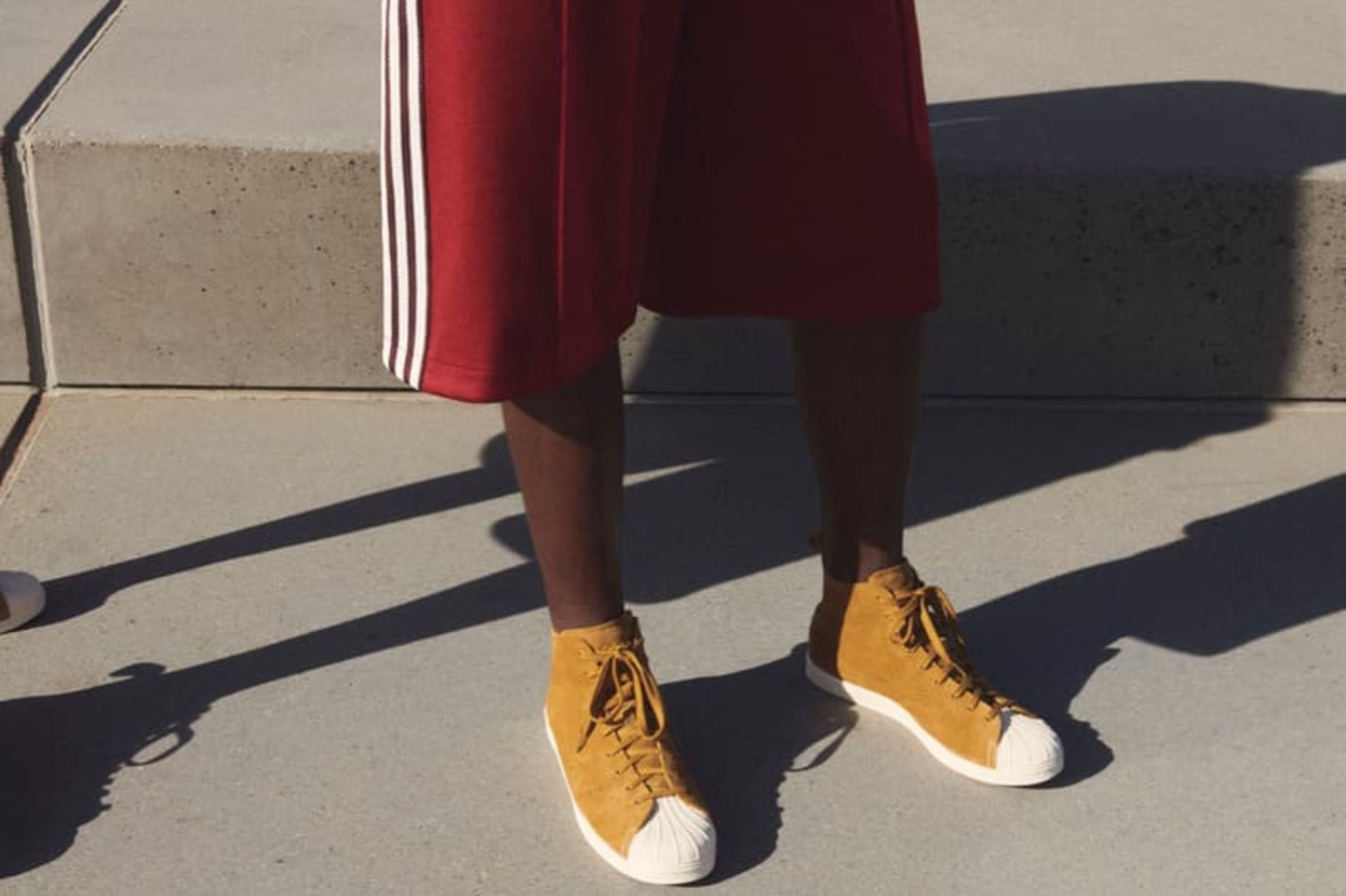 man wearing wales bonner x adidas
