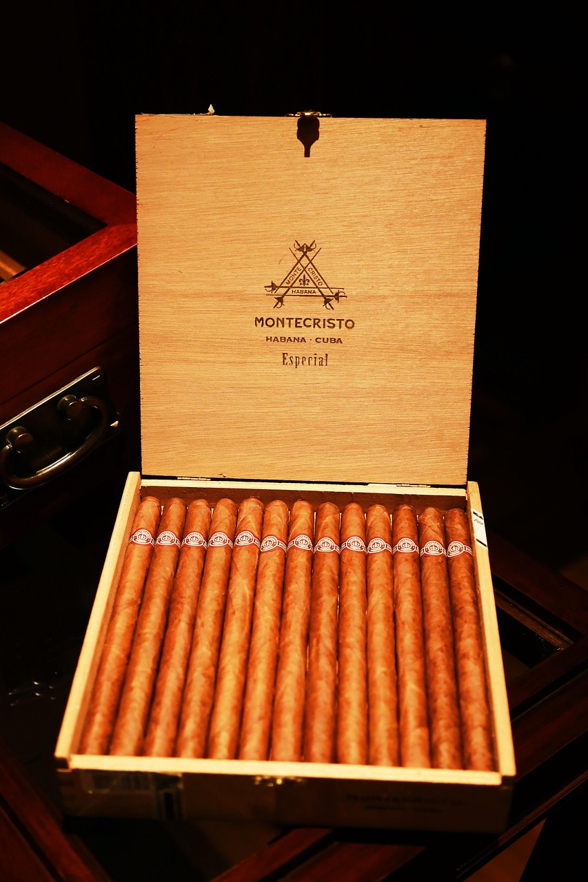 a box of Montecristo Cuban cigars