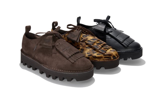 trio of new clarks x engineered garments shoes