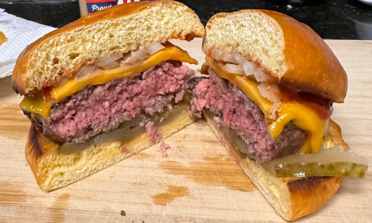 Medium rare burger