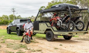 Jayco Crosstrail "skeleton"-style off-road toy hauler RV.