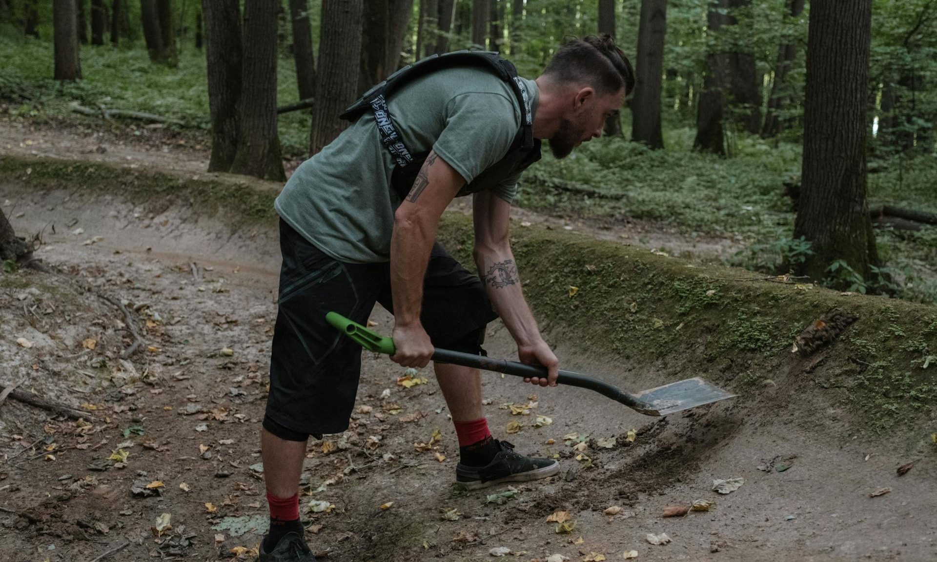 man digging