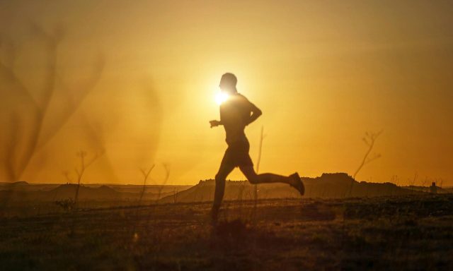 man running in the sunlight