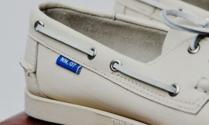 close up on heel of sebago nn07 shoe