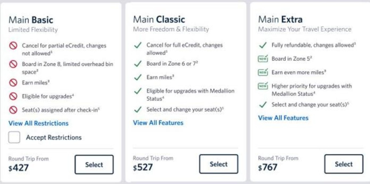 Delta seating options