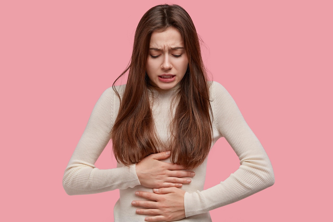 Woman stomach pain