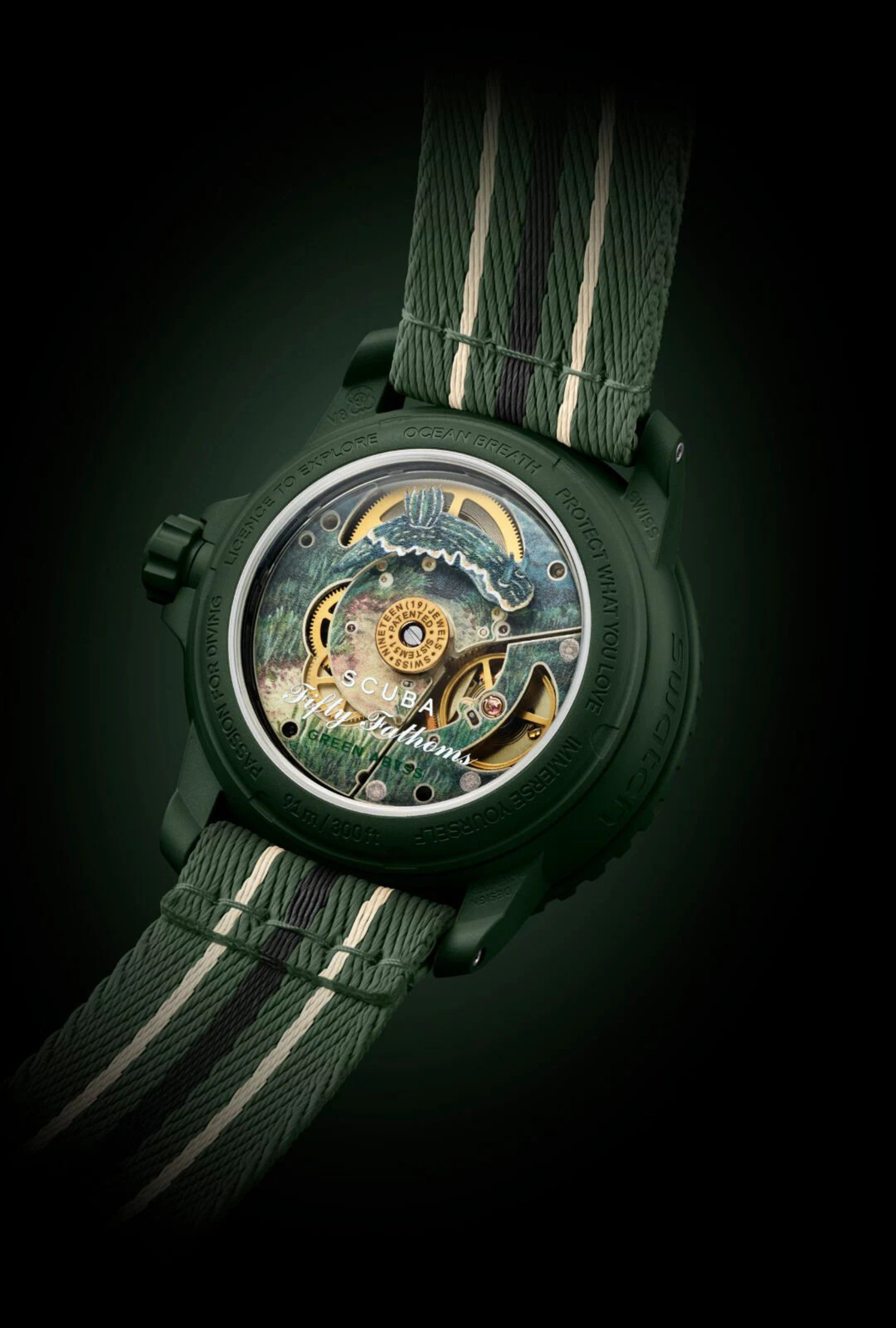 The Swatch Green Abyss, from the back.