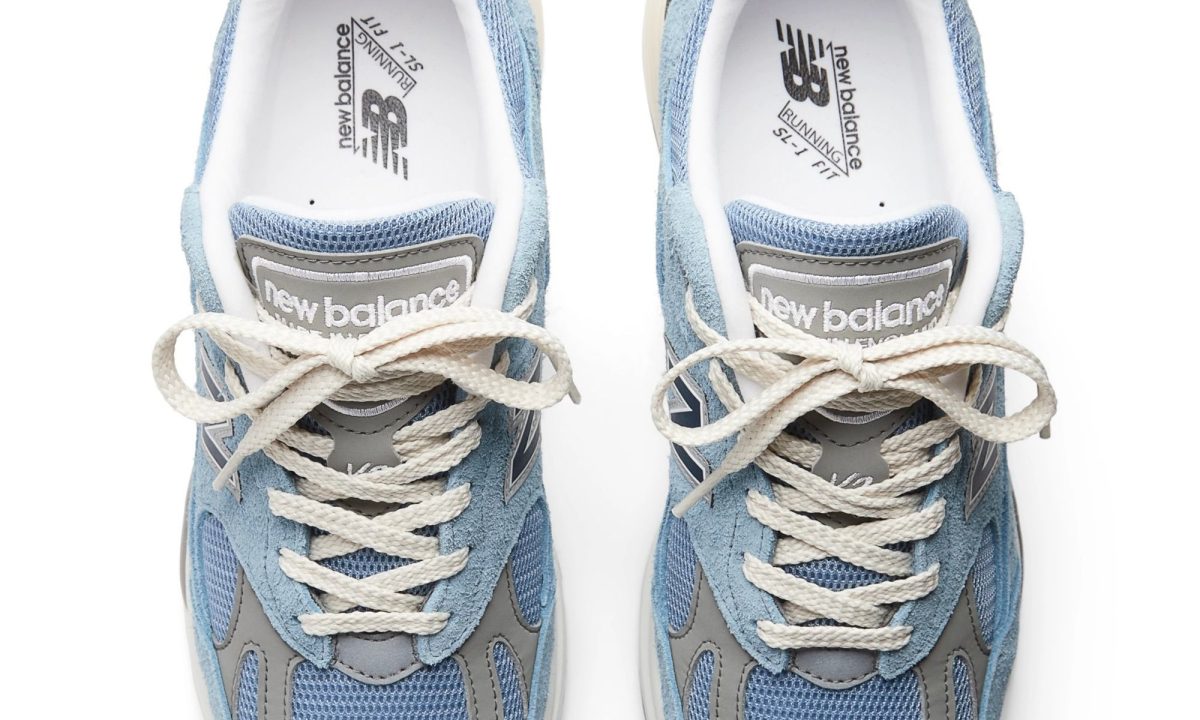 photo of blue new balance sneaker