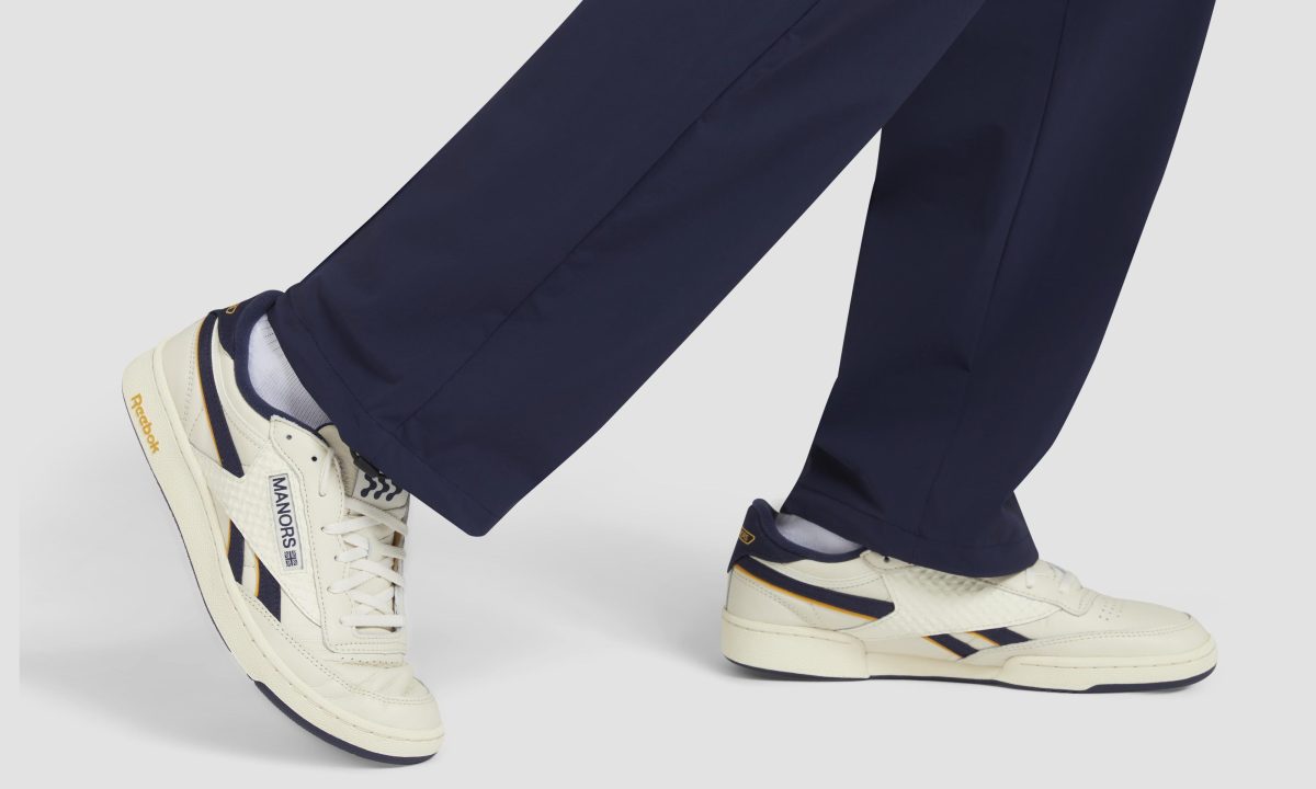 man wearing reebok club c sneakers