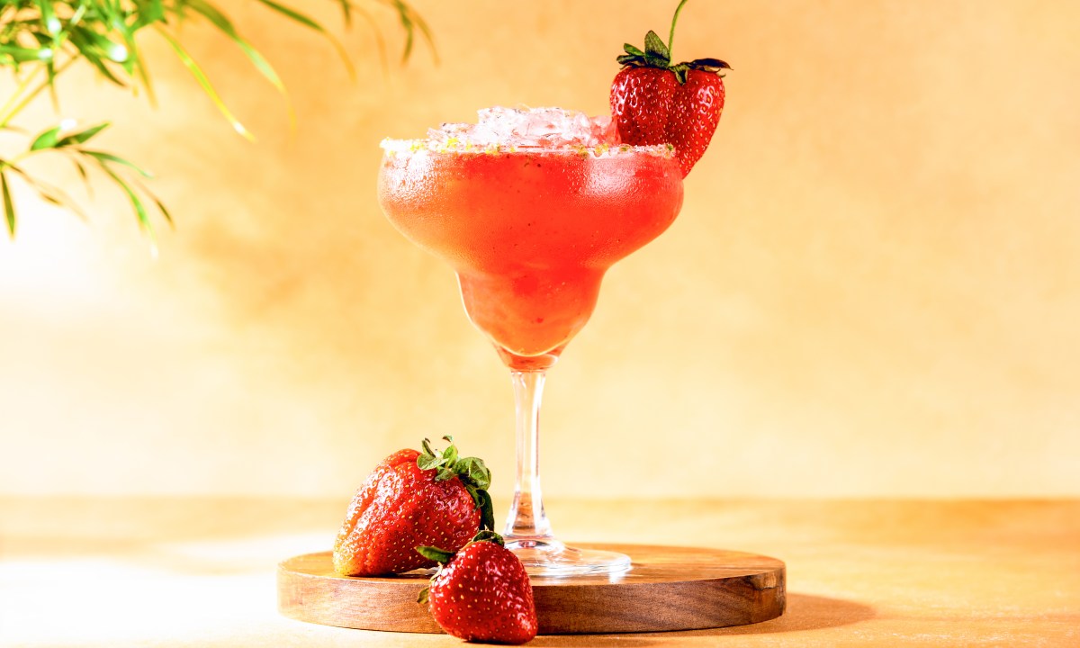 Strawberry Margarita cocktail, front view