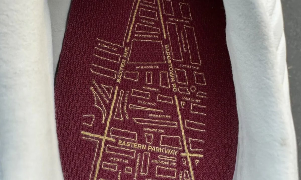 red insole closeup of jack harlow new balance shoe