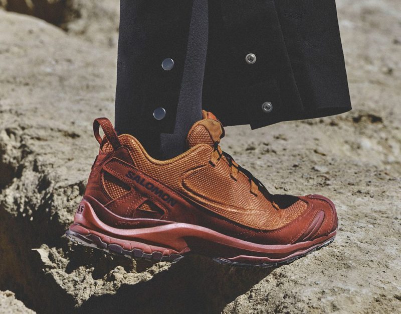 model wearing salomon sneaker