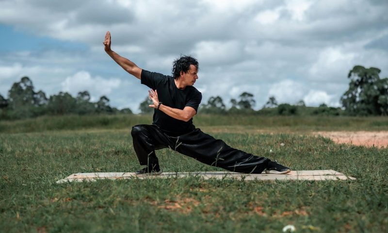man doing qigong martial arts tai chi