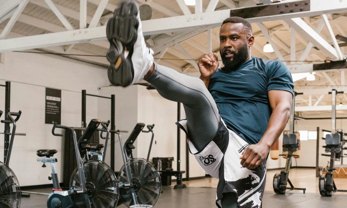 man exercising working out
