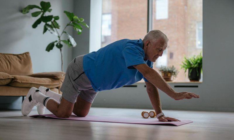 older man exercising