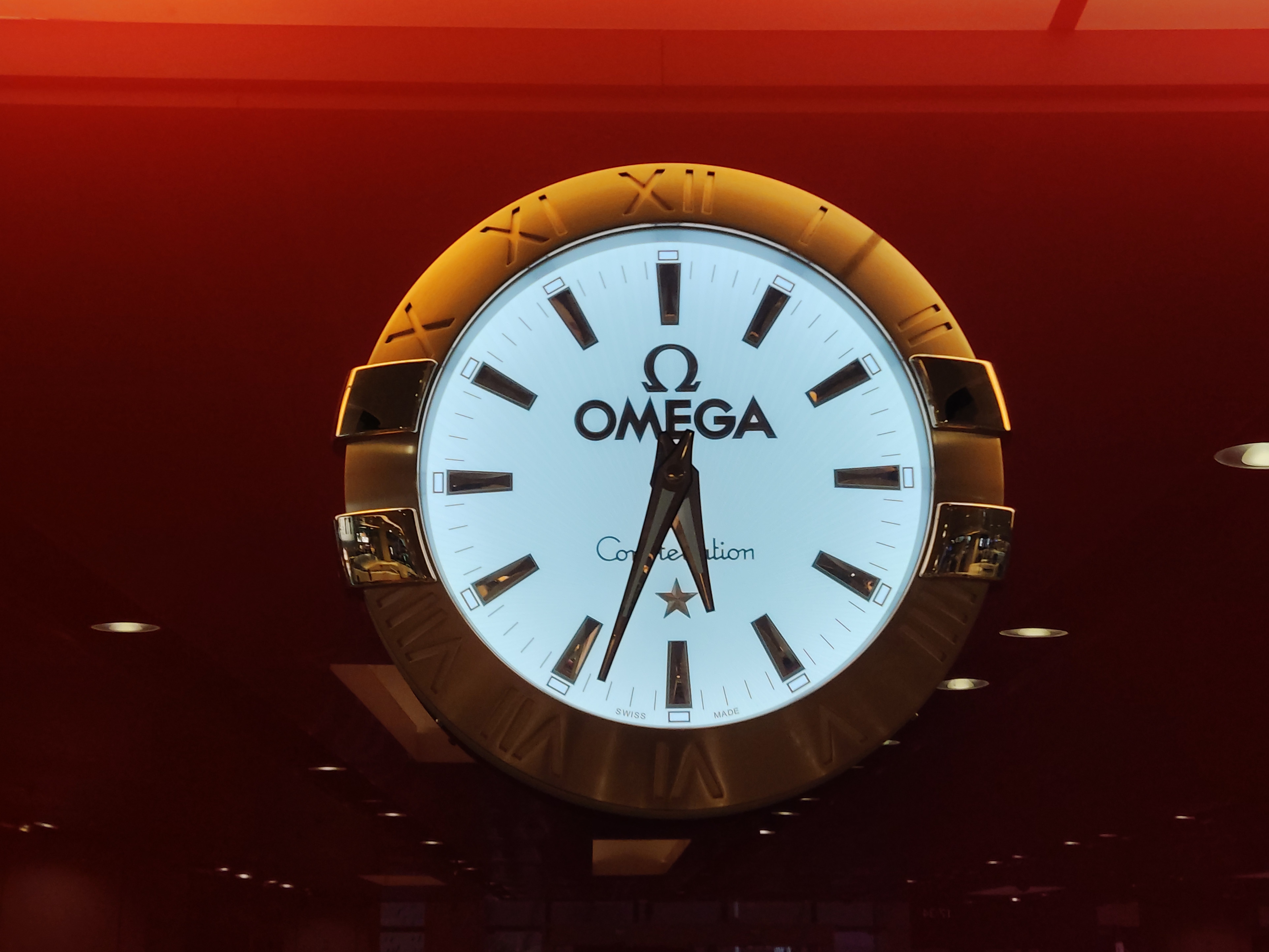 Adorn your wall with a large Omega wall clock, blending style and functionality in an elegant design.