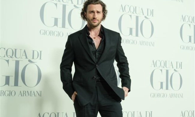 Aaron Taylor Johnson attends the Madrid photocall for "ACQUA DI GIO" By Giorgio Armani at Matadero Madrid