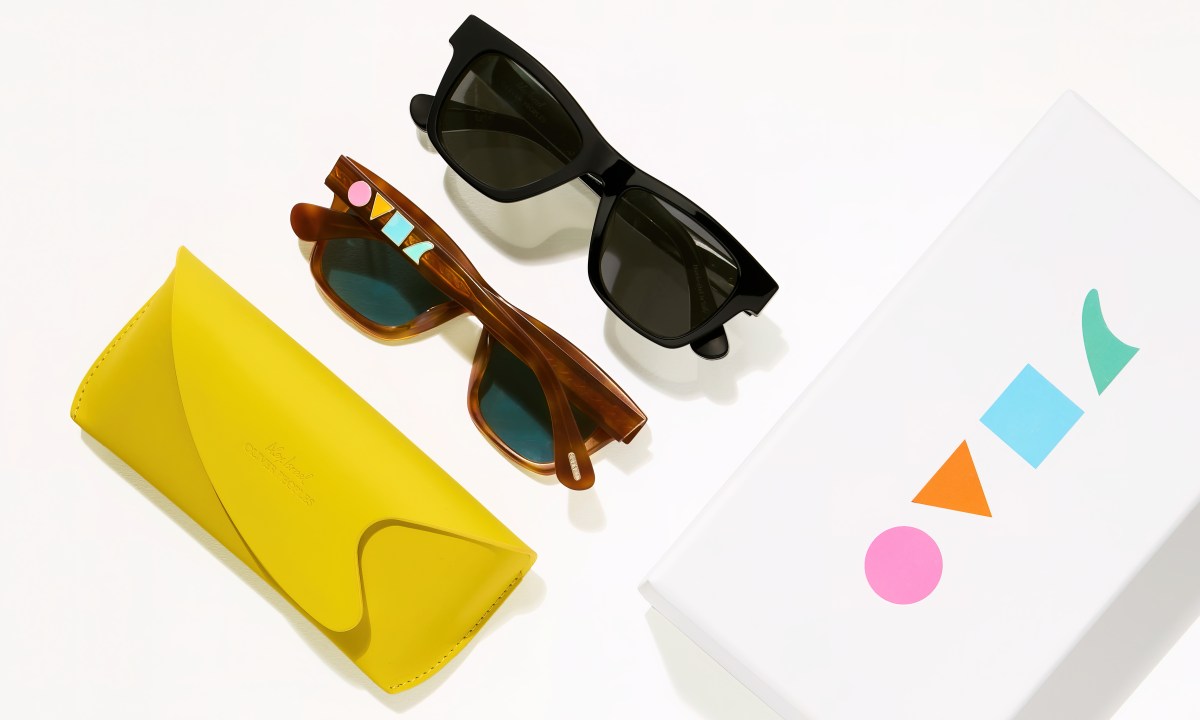 flatlay of oliver peoples sunglasses