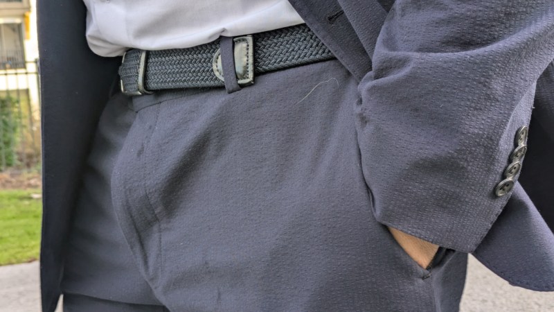 Antonio in searsucker suit pants