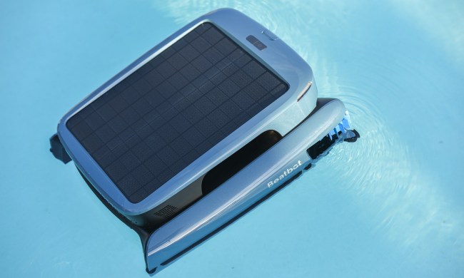 The Beatbot iSkim Ultra robotic pool cleaner in the water.