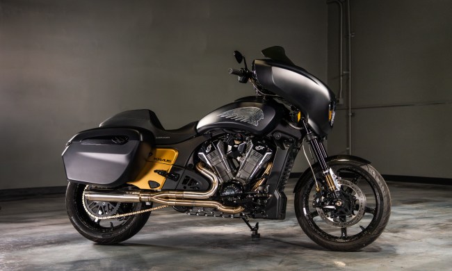 Cody Garbrandt custom Indian Chieftain PowerPlus motorcycle designed and built by Kraus right profile view.