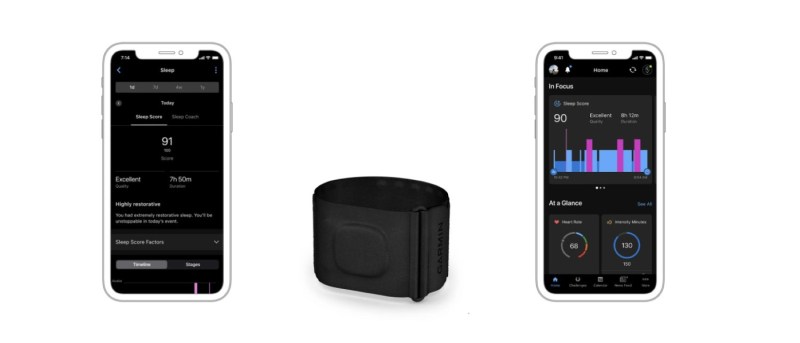 Garmin Sleep Index Monitor band and app smartphone