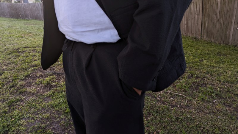 Man in Buck Mason Carry-On Suit pants