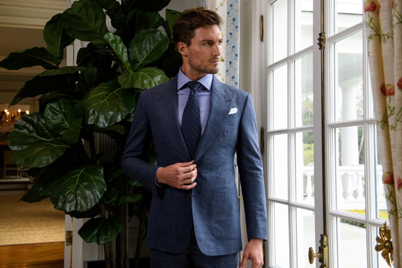 Michael-Andrews-Bespoke-Blue-Linen-Suit