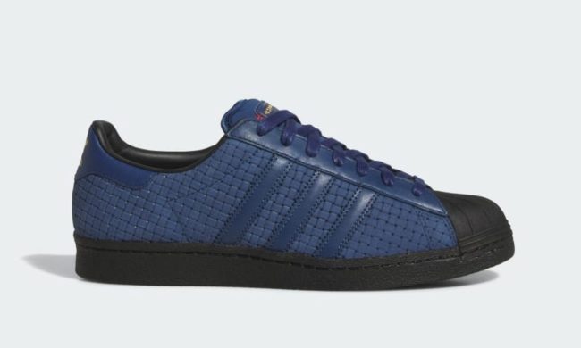 blue adidas superstar sneaker