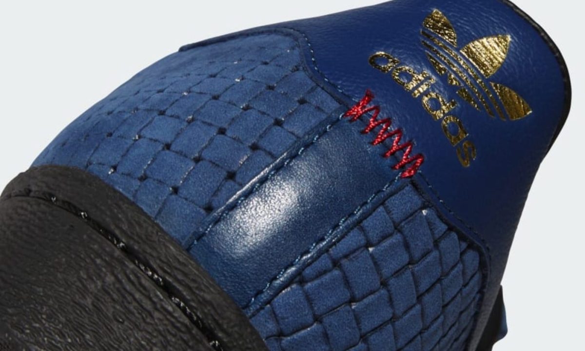 close up on adidas superstar sneaker