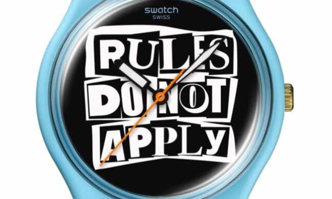 'The No Rules' collection from Swatch boasts bold designs.