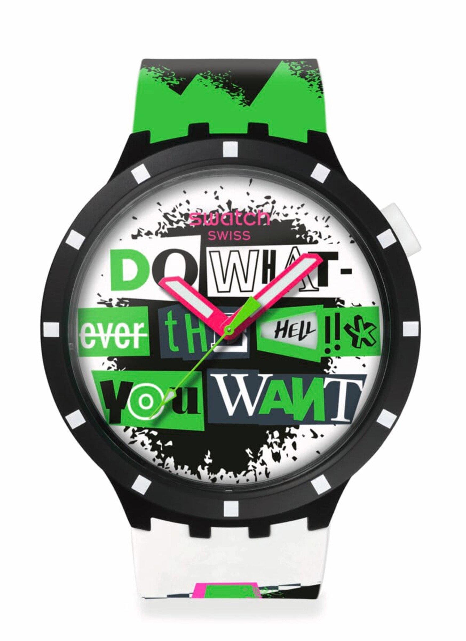 'The No Rules' collection from Swatch boasts bold designs.