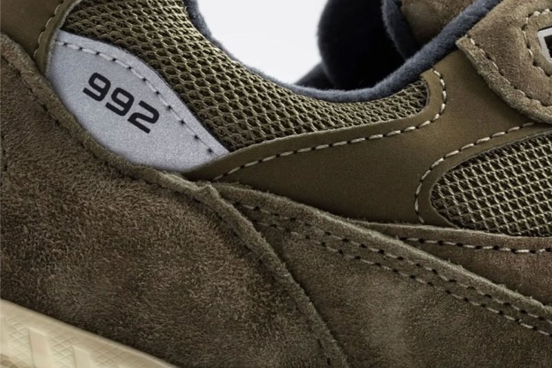 closeup on new balance 992
