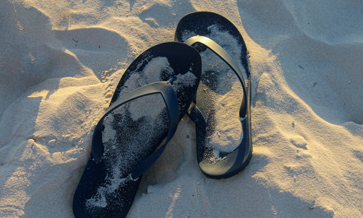flip flops in the sand
