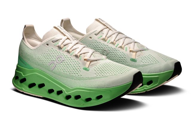 green and white on sneakers